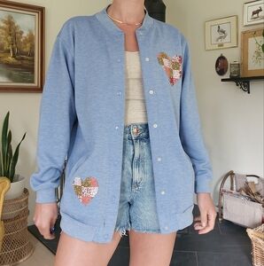 Reworked Patchwork Heart Y2K Cardigan